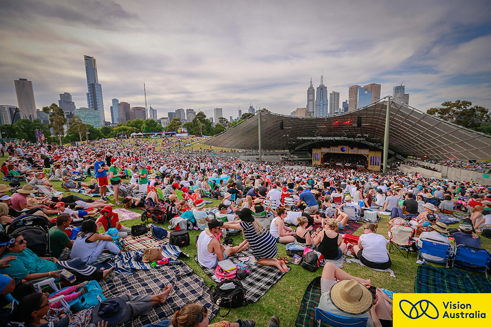 Event scene from Vision Australia's Carols by Candlelight rehearsal night