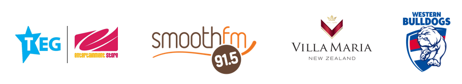 Logos for Entertainment Store, smooth FM, Villa Maria, Western Bulldogs