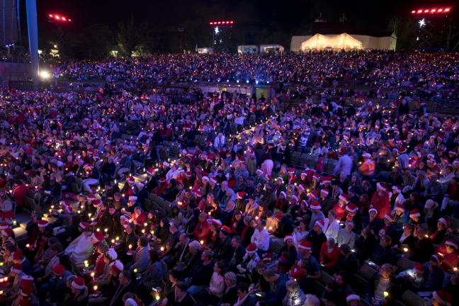 Carols by Candlelight audience in the reserved stalls